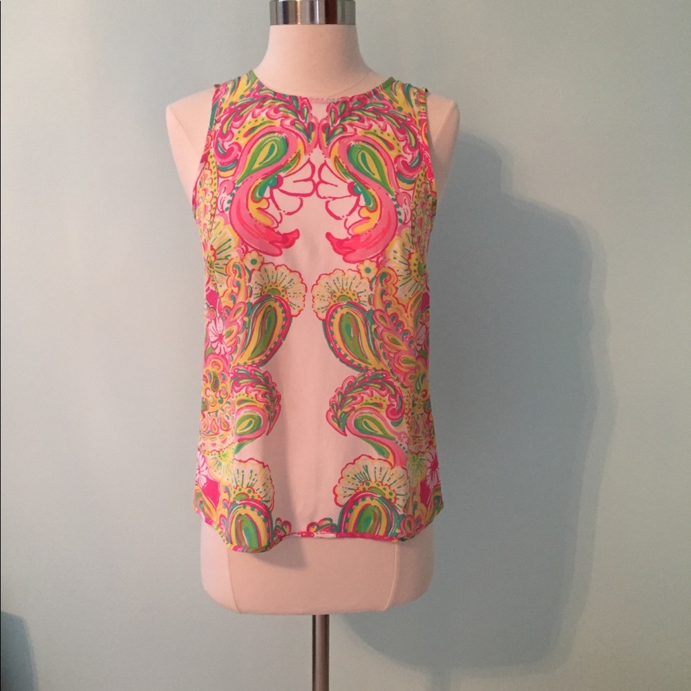 Lilly Pulitzer sleeveless silk top. XS.